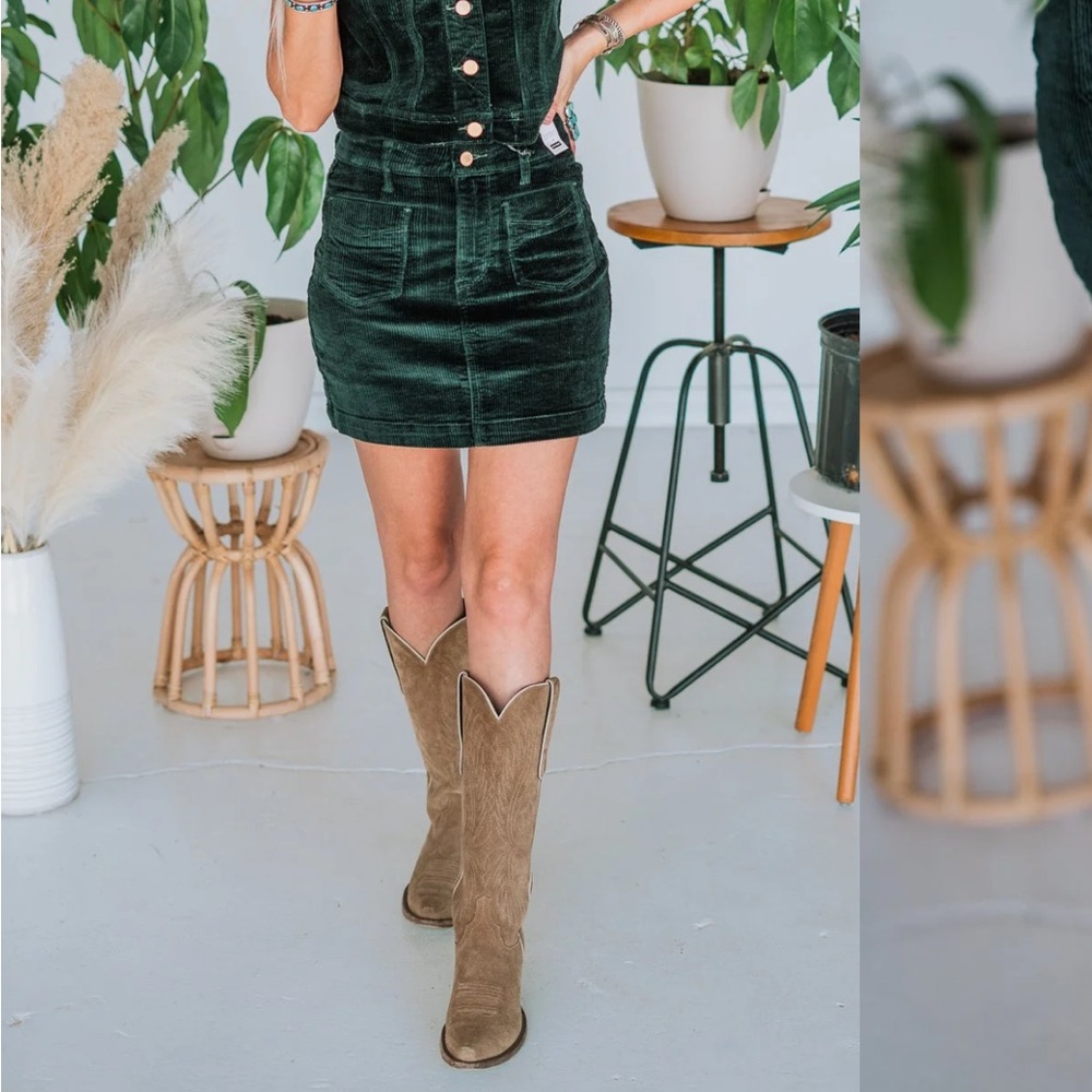 Judy Blue Emerald Green Corduroy Skirt